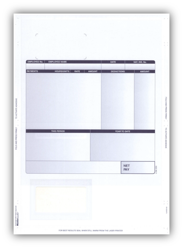 SGE060 (068033) Sage Self Seal Payslip Mailers 100gsm